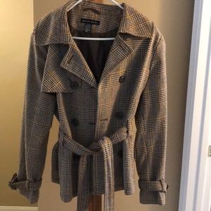 New York & Co plaid pea coat